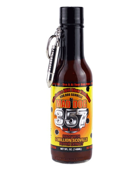 Ostry sos Mad Dog 357 Edycja Kolekcjonerska z nabojem-łyżeczką 148ml Ostry sos Mad Dog 357 Edycja Kolekcjonerska z nabojem-łyżeczką 148ml