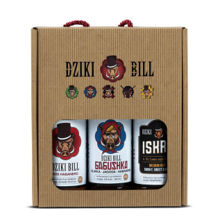 Zestaw 3 ostrych sosów Dziki Bill EASY Babushka, Habanero, Iskra 3 x 200 ml