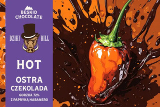 Ostra czekolada Dziki Bill HOT z papryką Habanero, 70g