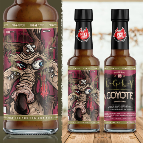 Ostry sos Pixi Peppers UGLY COYOTE z grillowanym Jalapeno, 200ml Ostry sos Pixi Peppers UGLY COYOTE z grillowanym Jalapeno, 200ml
