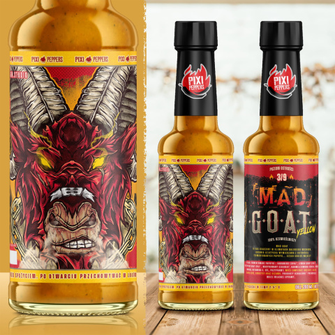 Ostry sos Pixi Peppers MAD GOAT YELLOW fermentowany, 200ml