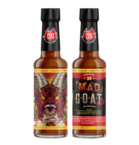 Ostry sos Pixi Peppers MAD GOAT RED fermentowany, 200ml Ostry sos Pixi Peppers MAD GOAT RED fermentowany, 200ml