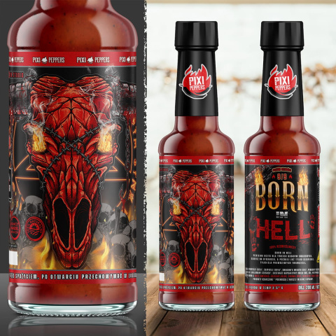 Ostry sos Pixi Peppers BORN IN HELL EXTREME z ekstraktem 9MLN, 200ml