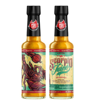 Ostry sos Pixi Peppers SCORPIO JUICE z mango i Jolokią, 200ml