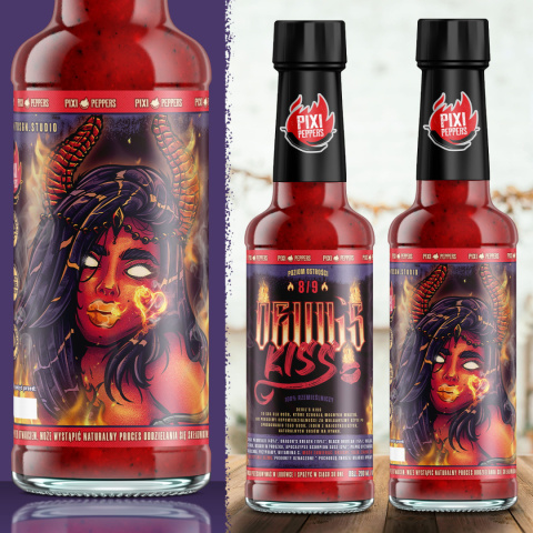 Bardzo ostry sos Pixi Peppers DEVIL'S KISS z mix SUPERHOTS, 200ml Bardzo ostry sos Pixi Peppers DEVIL'S KISS z mix SUPERHOTS, 200ml