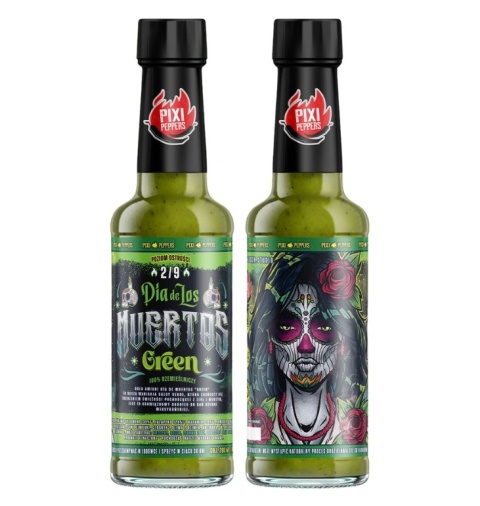 Ostry sos Pixi Peppers DIA DE LOS MUERTOS GREEN z Poblano, Jalapeno i Tomatillo, 200ml