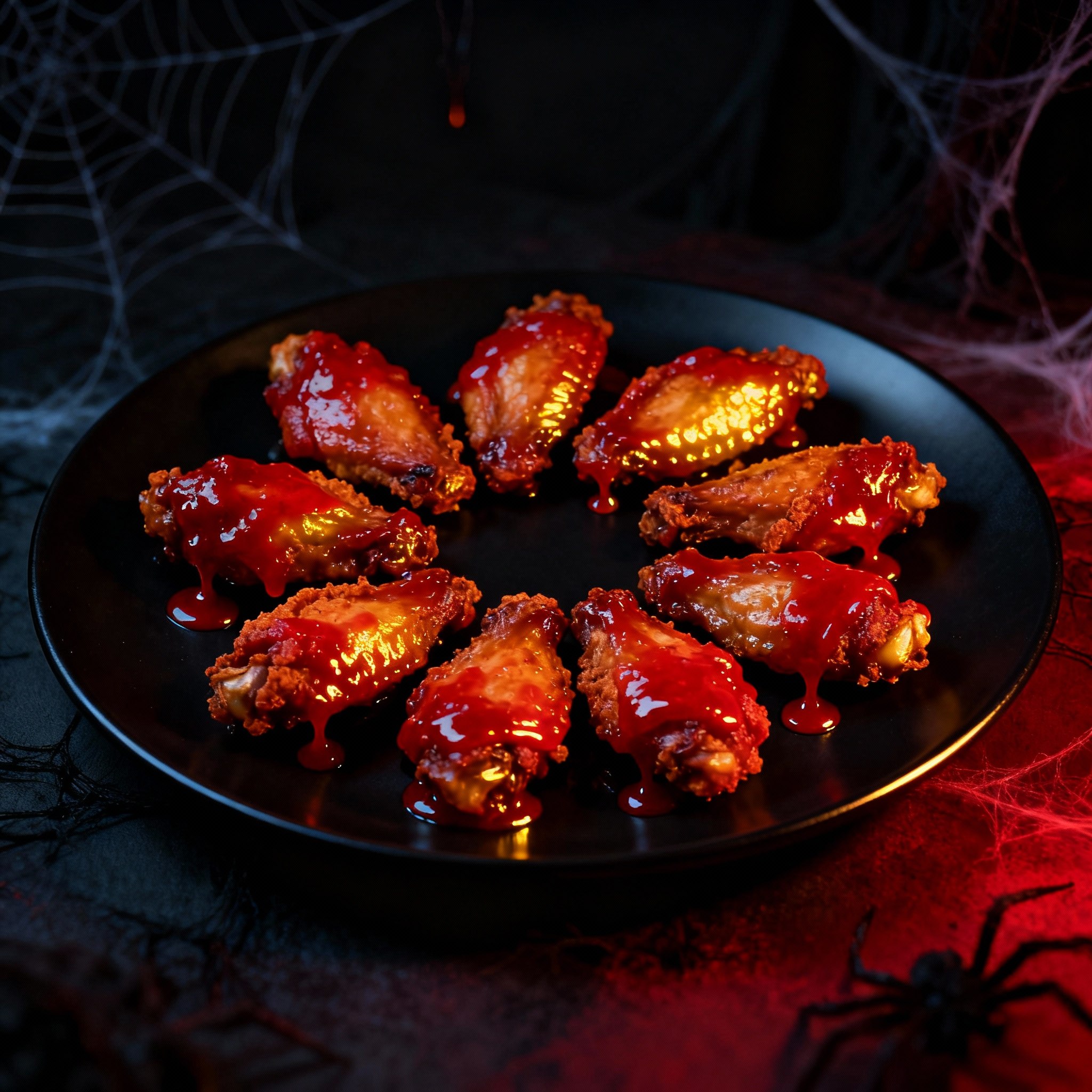 przepis na ostre skrzydełka z sosem chili na halloween